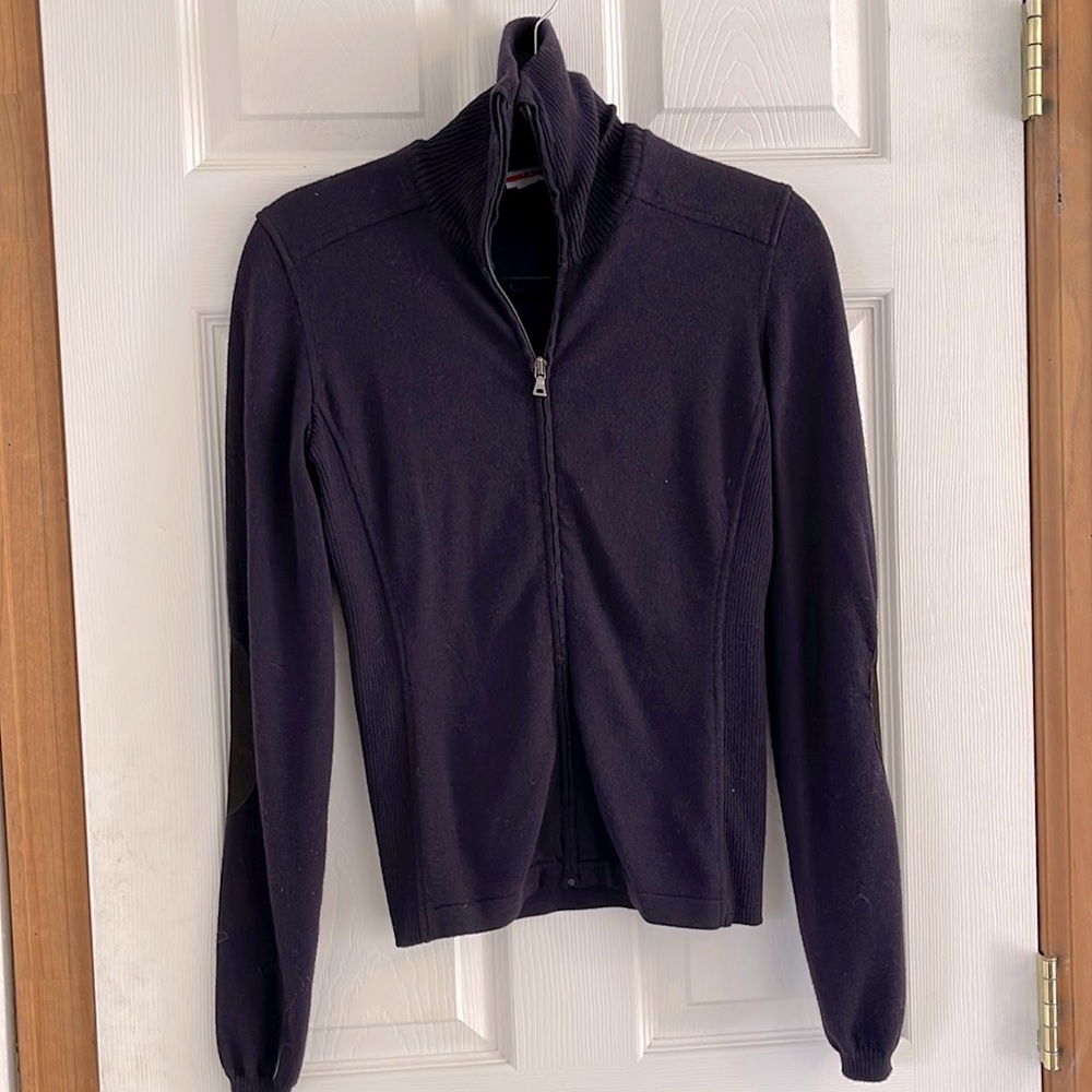 Prada women’s full zip, high neck sweater